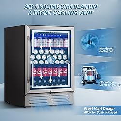 Velivi 24 Inch Beverage Refrigerator, 210 Cans