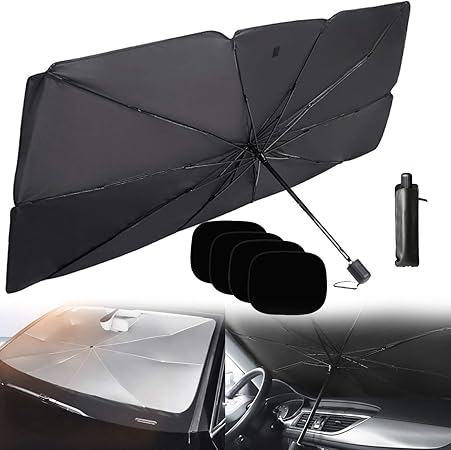 Amazon フロントガラス反射サンシェードプレミアムキット 車 サンシェードプロテクターアクセサリー 79 145cm Side Baffle 4 サイドバイザー 車 バイク