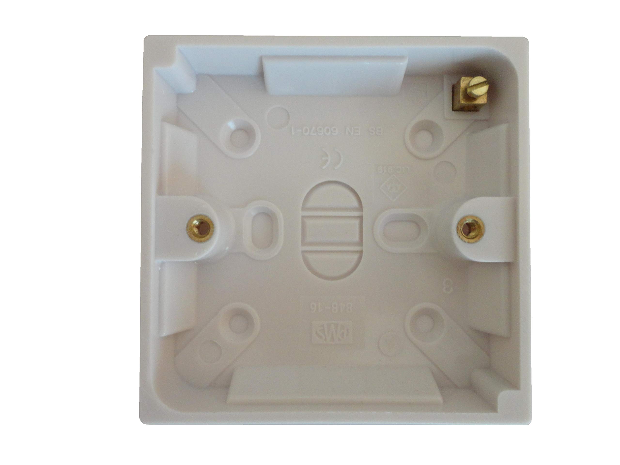 16mm Single Gang Backbox/Pattress for Electrical, Networking and Telecoms (Qty 1)