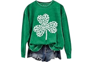 GENERIC St Patricks Day Shirt Women Spring Crewneck Sweatshirt Irish Shamrock Shirts Lucky Casual Tops Long/Short Sleeve Tees Greens