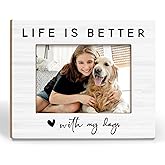 BCUANGD Dog Picture Frames - Pet Gifts Photo Frame, Memorial Gifts for Dog Owner Life is Better with My Dogs 5x7 Picture Frame, Sympathy Gift