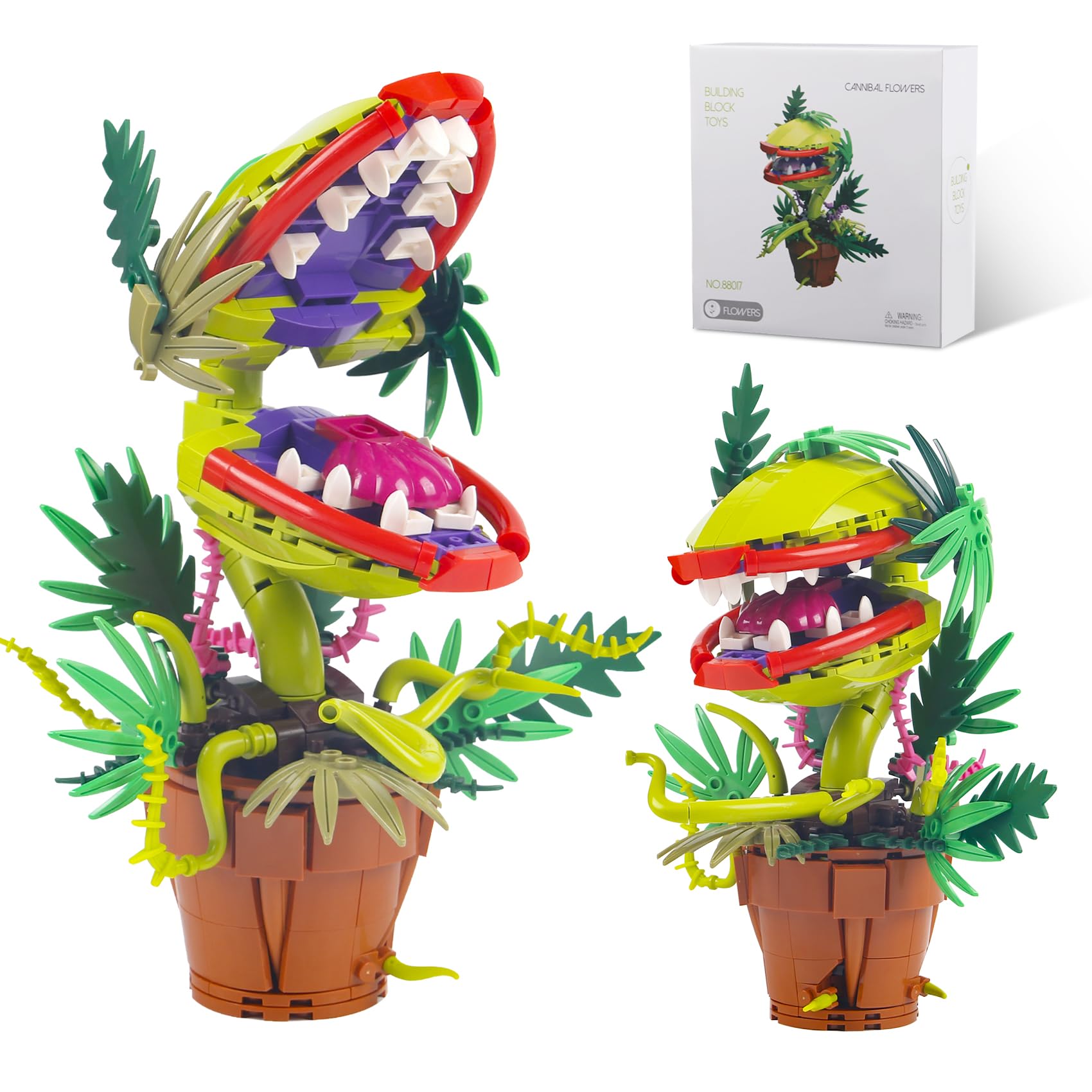 Photo 1 of 322PCS Horrous Audrey The 2 Piranha Plant Cannibal Flower Building Toys Model Compatible with Lego Size,Unique Cannibal Flowers Monster Christmas DIY Decor,A Great Decorative Toy for 6+