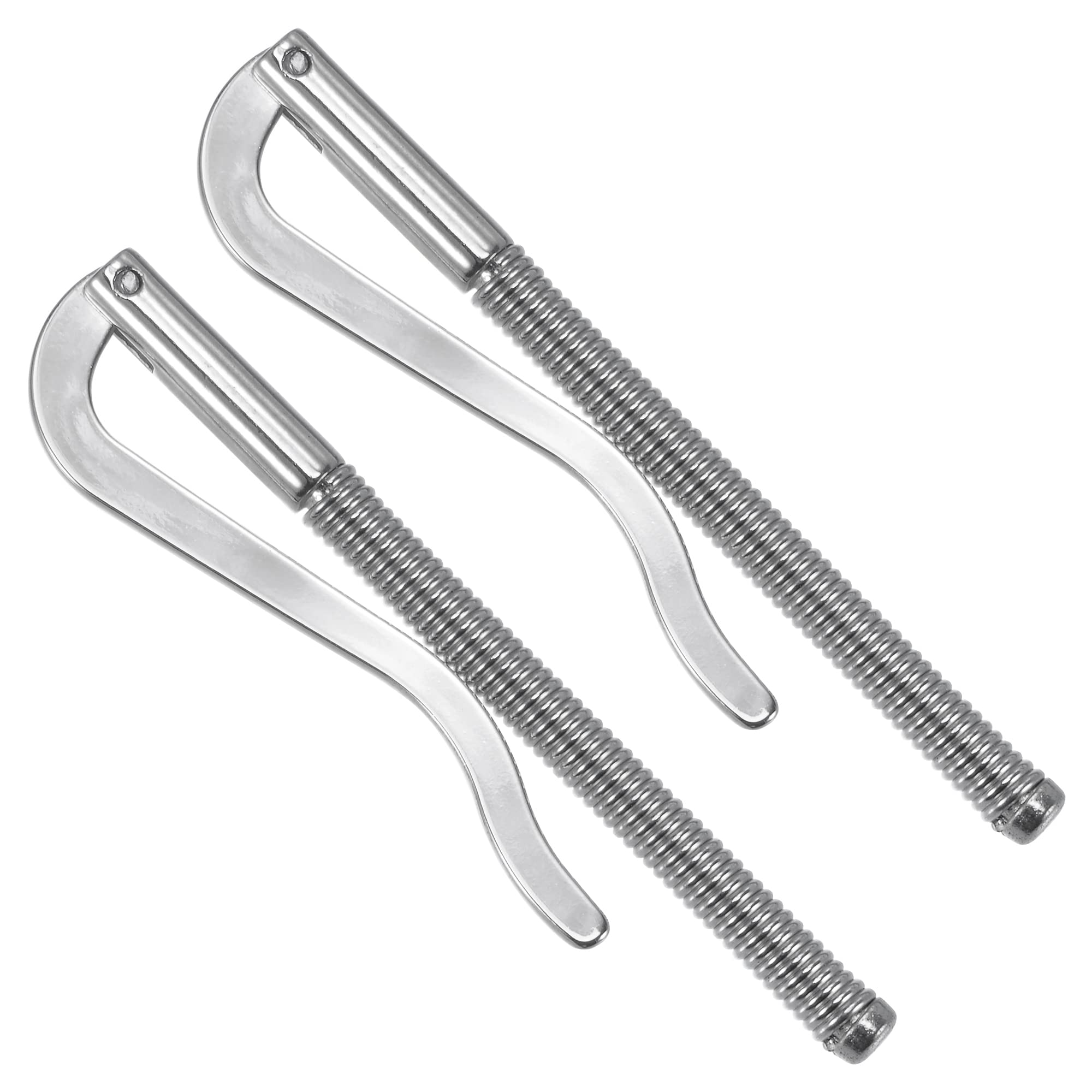 PATIKIL 80mm Spring Clip Bar, Metal Slim Open Coil Holder Clamp for Wallet Credit Card Leather Craft - 2 Pack (Silver)