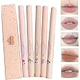Domality 5 Colors Lip Liner Pen Set, 5pcs Nude Pink Lipstick Set, Longwear Waterproof Creamy Matte Finish Lip Pencil for Defines Perfect Lip Shape