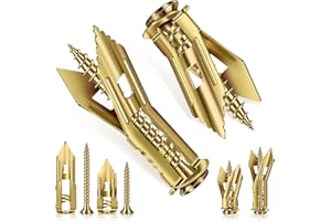 PVZZRKL 160 Pcs Self Drilling Drywall Anchors with Screws, 2Sizes 80 Sheetrock Anchors & 80 Zinc Expansion Screws, for Picture Frames, Shelves, TV, Zinc Plated Steel, No Drill Needed