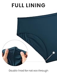 CRZ YOGA Bikini Bottoms for Women Mid Rise Full