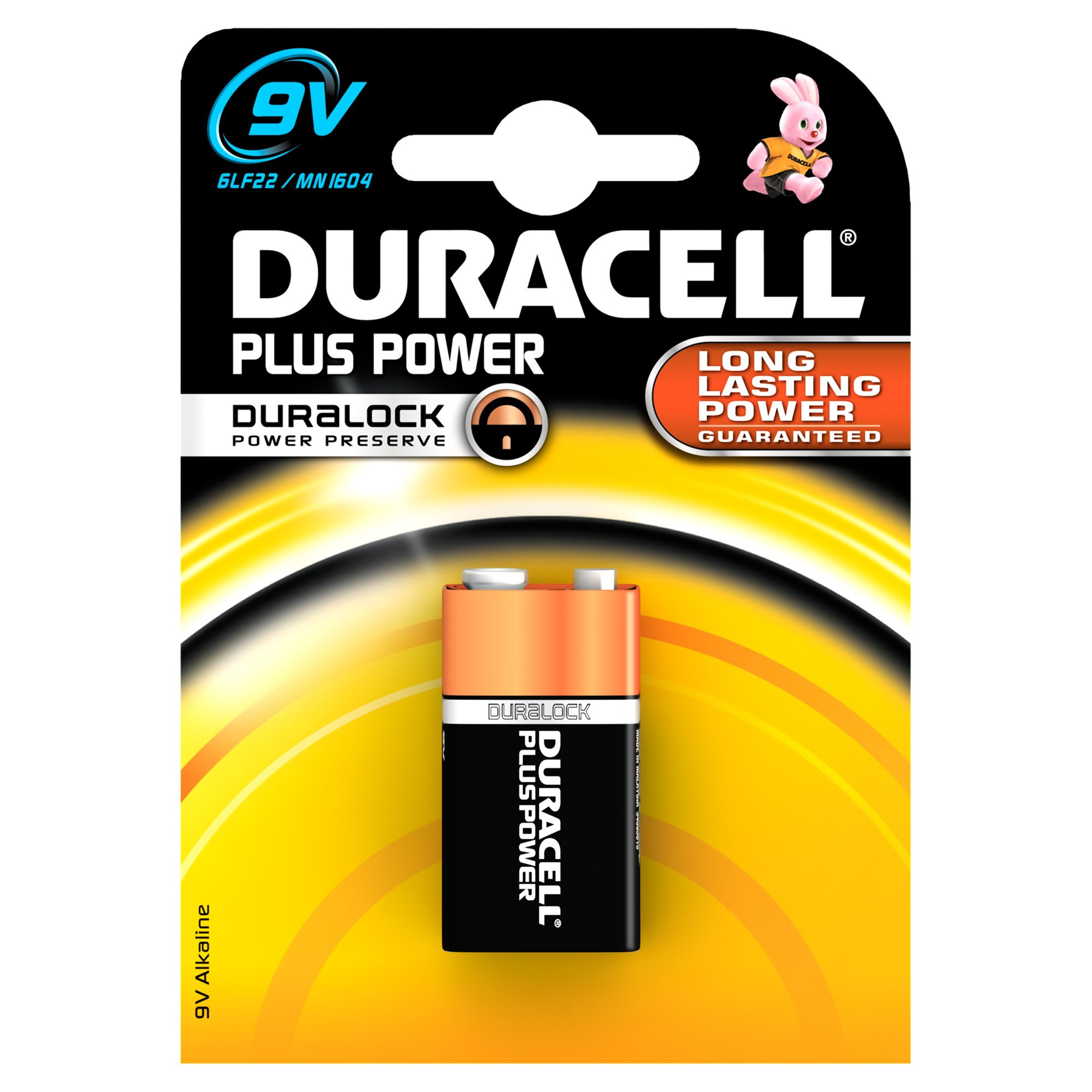 Duracell Duralock Plus Power - Alkaline Battery - 9 V - 6LR61