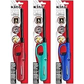 Mango Kingdom 3 Pack King BKOU172 Multi Utility Lighter Assorted Colors | Multi Utility Lighter Assorted Colors