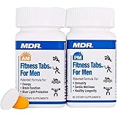 MDR Fitness Tabs Patented AM/PM Multivitamin for Men – Doctor Formulated Daily Supplement with Targeted Nutrients for Energy, Brain Function, Immunity & Cardio Health – Gluten Free – 2 Month Supply