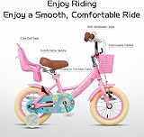 Glerc Maggie 12 Inch Kids Bike with Doll Seat Basket Stabilizers Pink view 4