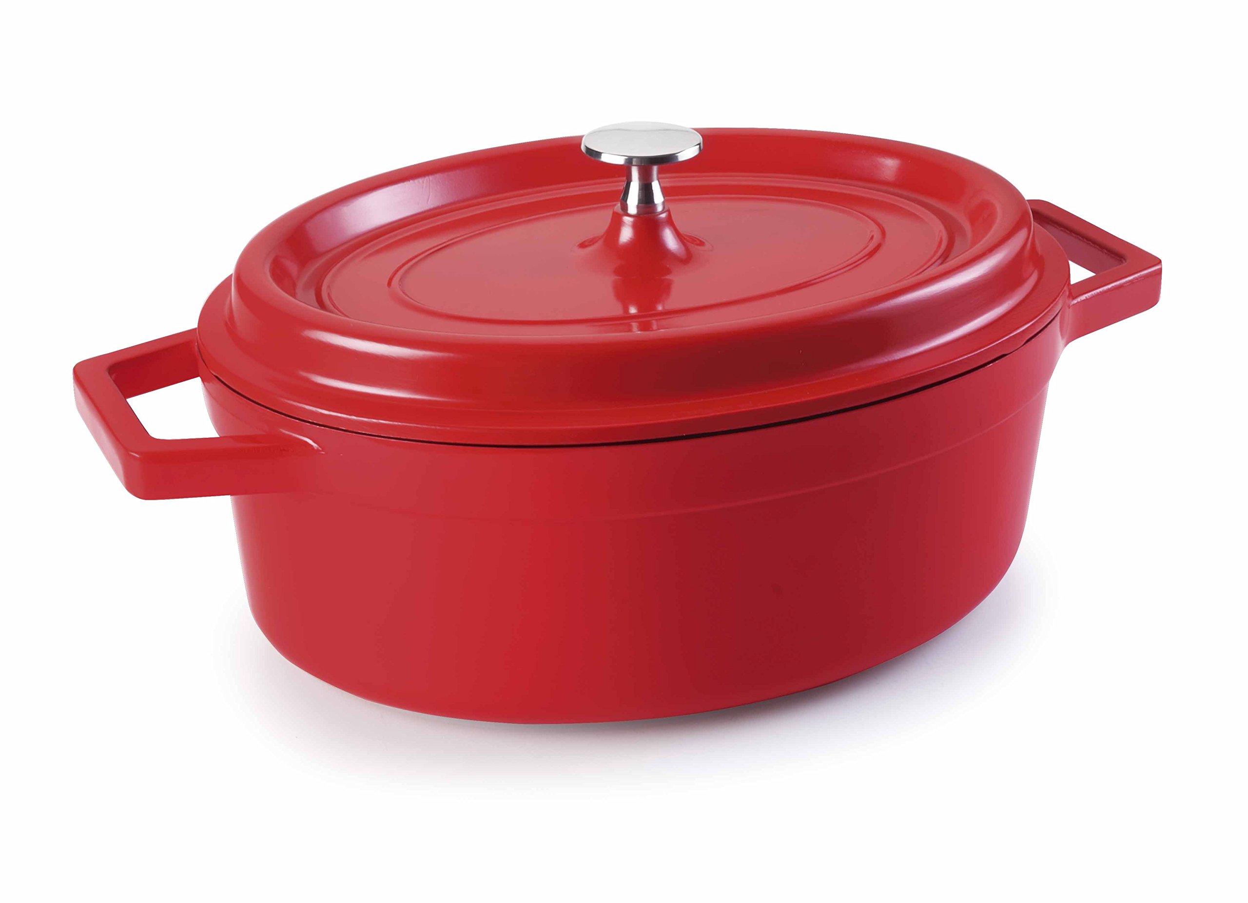 Lacor 25931 Oval Cast Aluminium Casserole, 31 x 25 cm, Red