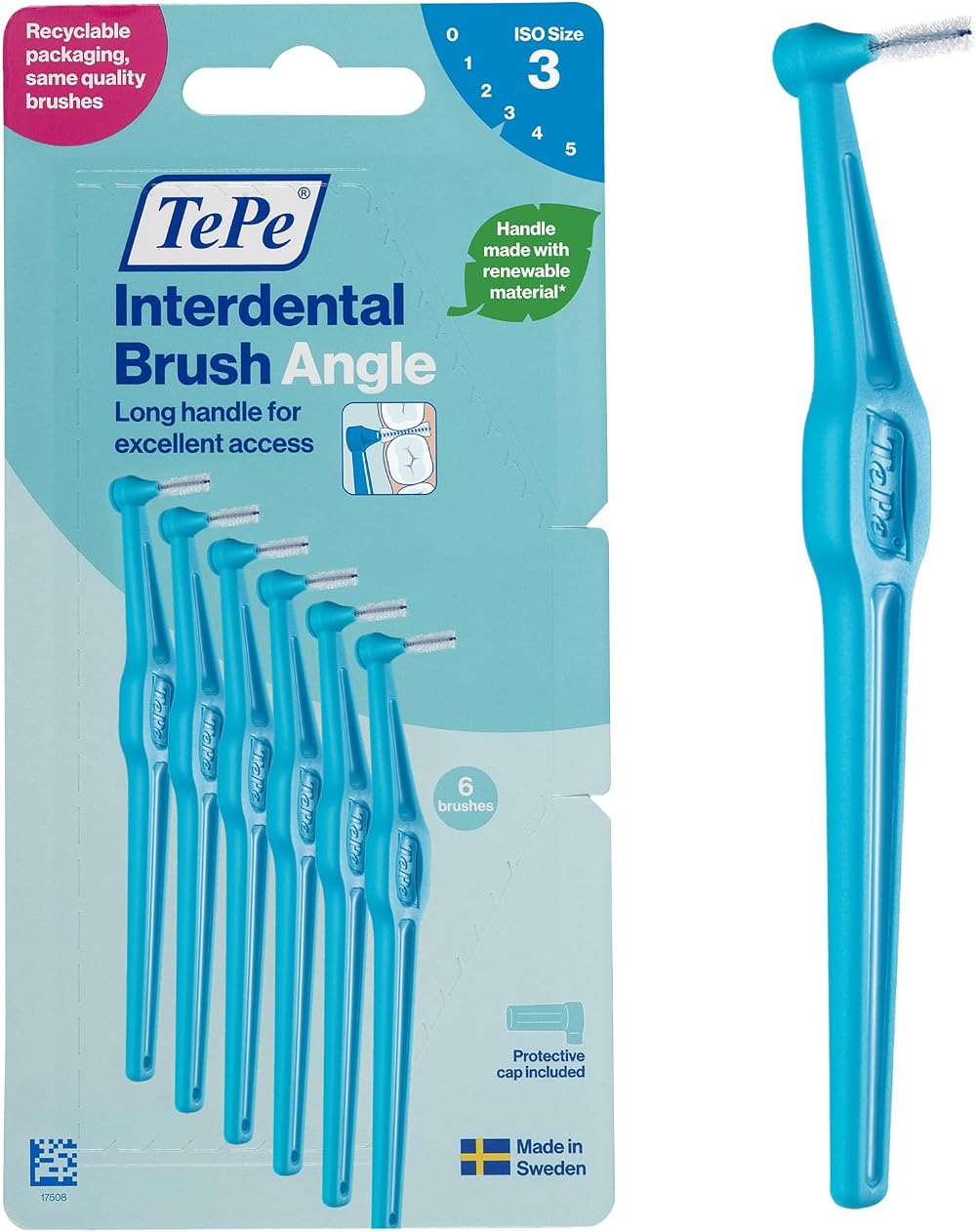 TePe Angle Interdental Brush Blue ISO 3 0.6mm 6pcs