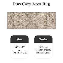 PureCozy Vintage Runner Rug 2x6 Hallway Bedroom Rug