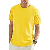 EKLENTSON Men's Cotton Crewneck T-Shirts Short Sleeve Plain Tee Moisture Wicking Casual Tshirts Solid Color