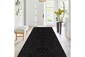 PENFHF Runner Rug 2 ft x 6 ft, Outdoor/Indoor Rug with Rubber Backing Non Slip for Hallway, Kitchen, Patio, Laundry, RV, Entryway, Garage, Bathroom, Area Rug Carpet, Black, Customizable