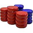 26 Red and Blue Crokinole Discs - Full Set (Small Discs - 1 1/8 Inch Diameter (2.9cm))