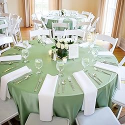 10 Pack Sage Green Round Tablecloths - 120
