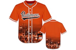FANS4US Baseball City Night Skyline Jersey Shirt Printing Apparel for Kid Fans Uniform Gifts S-L