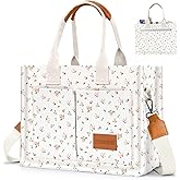 Canvas Tote Bag for Women with Pockets Crossbody Bag Tote Shoulder Handbags Casual Work Bags Everything Tote Bag