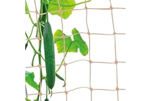 Miuezuth Plant Support Trellis Netting - Biodegradable Natural Jute Net for Garden Climbing Vining Plants Cucumber, Vine, Fruits & Vegetables Tomato (3.3 Ft X 6.6 Ft, 5.9 Inch Squares)