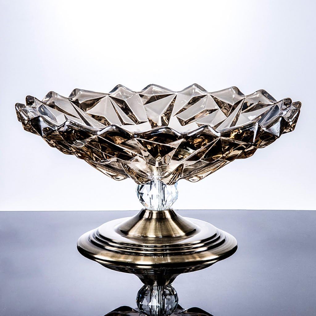 LRW Modern Living Room Coffee Table Glass Compote Household Water Utility Crystal Candy Cish Fruit