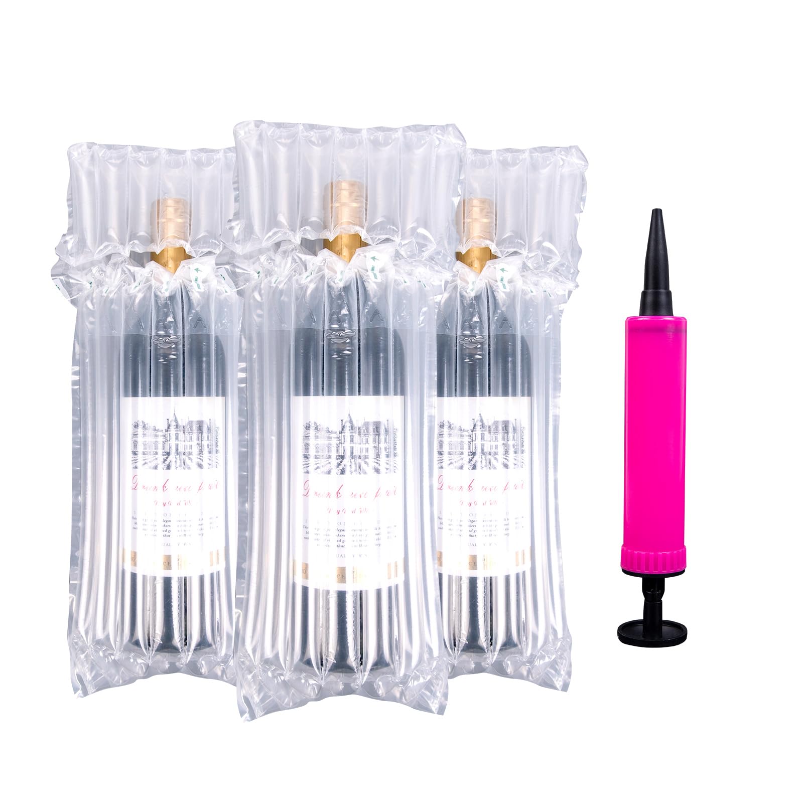 11pcs Wine Bottle Protectors, Inflatable Column Packaging Air Bags, Reusable for Luggage, Airplane, Travel, Transport Inflatable Bags, with Free Pump