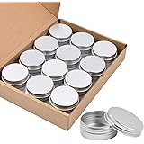 Aluminum Tin Cans, 24PCS 1/2 Oz Metal Round Tins Containers DIY Hand Cream Lip Balm Tins Small Empty Storage Travel Tin Jars 