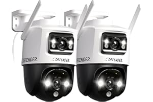 Defender AI POWERED Guard Pro 3K PLUS Dual Lens PTZ WiFi 6/Bluetooth Security Camera, Plug-in Power Cameras for Home Security