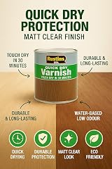 Rustins Quick Dry Varnish Clear Matt 500ml Water-Based Wood Finish view 3