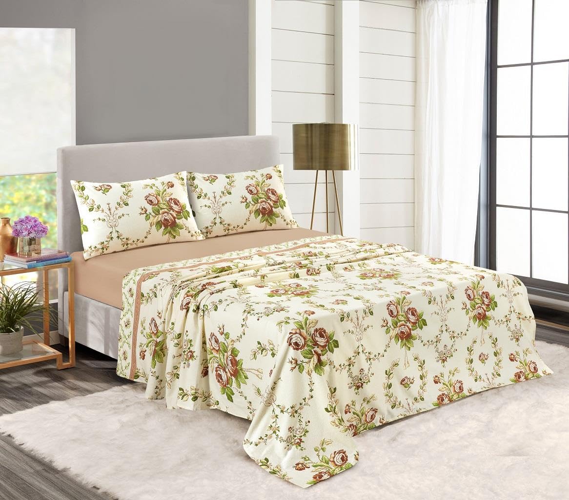 Kampala Hill 100% Brushed Cotton Olivia Floral Sheet Set
