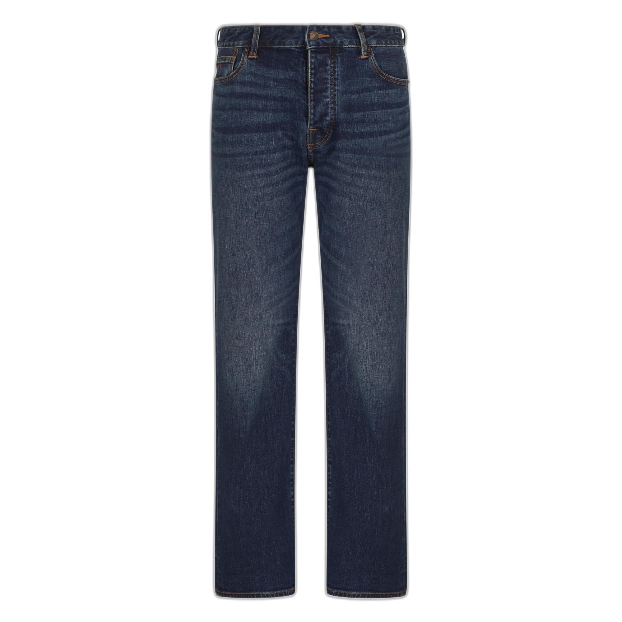 Photo 1 of Armani Exchange Men's Relaxed Straight Fit Mid Blue Denim, Blue Denim, 34