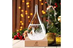 F FOXKEY Christmas Unique Gifts Storm Glass Weather Predictor, Christmas Snow Globe Drop-Shaped Weather Forecast Bottle, Unique Fashion Home Decor Weather for Men Women