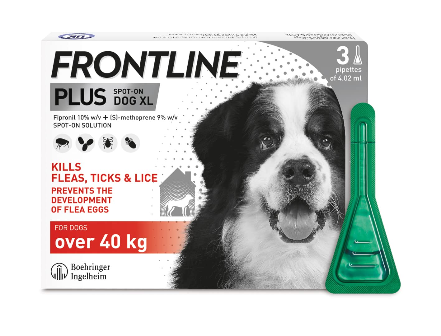 FRONTLINE Plus Flea & Tick Treatment for Extra Large Dogs - 3 Pipettes
