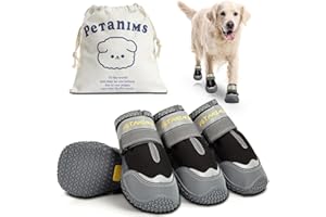 Petanims Dog Shoes for Small Dogs, Dog Boots & Paw Protectors for Summer Hot Pavement, Winter Snowy Day, Waterproof Outdoor Walking, Indoor Hardfloors Anti Slip Sole Size 2