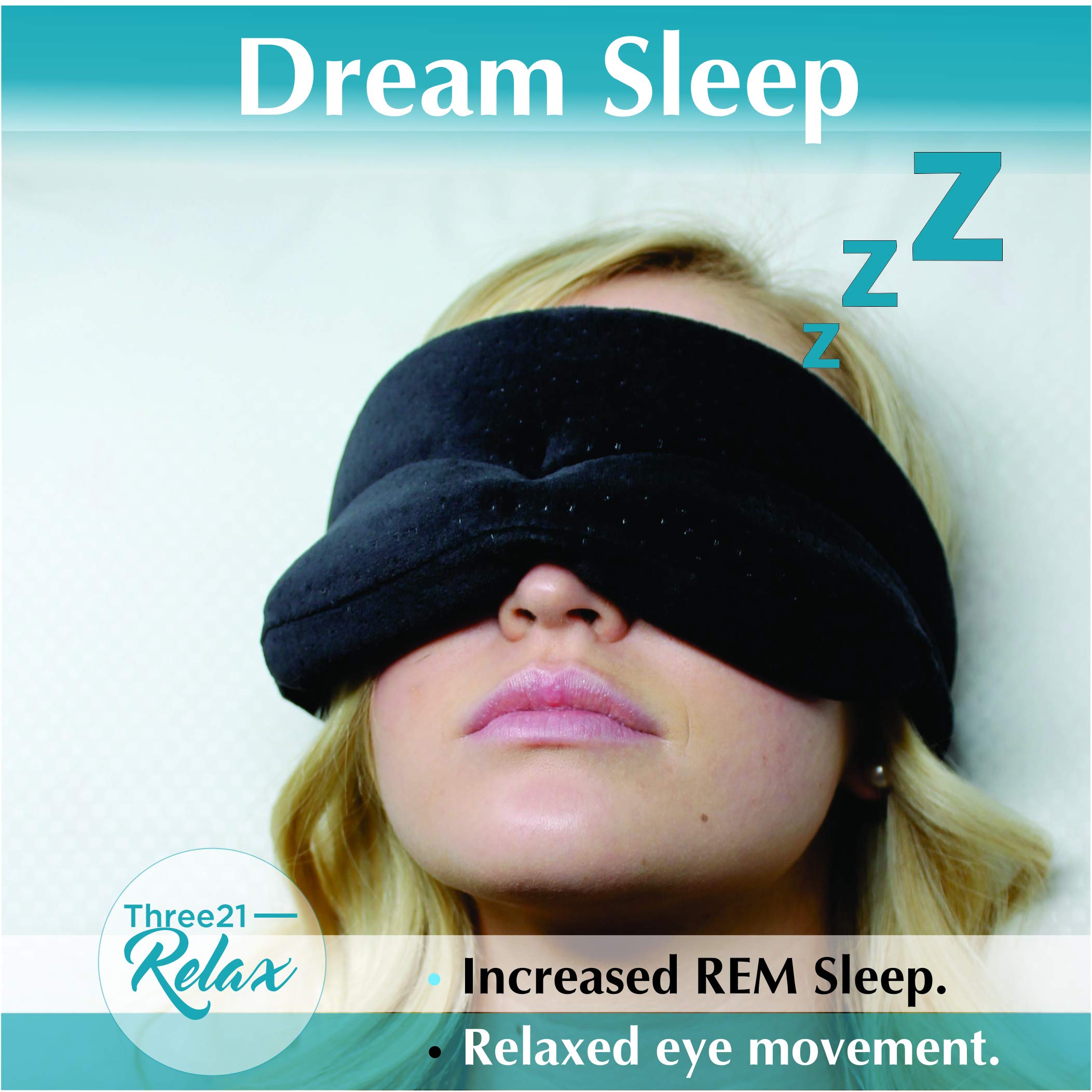 Eye Mask Sleep Mask For Sleep & Travel - Blackout Memory Foam Sleeping Masks With Compression Strap - Soft, Flexible & Breathable Blindfold Shield, Ideal To Ease Migraine Headaches