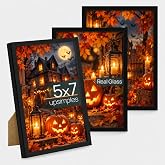upsimples 5x7 Picture Frame Glass, Thin Border, Black Photo Frames, 3 Pack | Small Picture Frames, Fit 5 x 7 Photos for Family, Baby, Wall and Tabletop Display, Home Decor for Mother&rsquo;s Day, Christmas