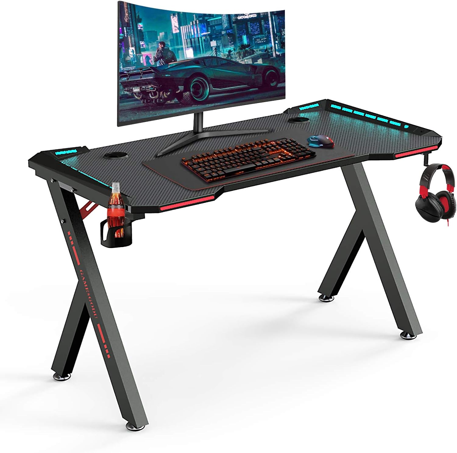 Gaming Desk, 55 Inch Gaming Table,PC Computer Workstation