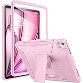 Soke Case for iPad Air 13-Inch M3 2025 & M2 2024,with Built-in Screen Protector and Kickstand, Rugged Full-Body Heavy Duty Protective Cover for Apple iPad Air 13 - Pink
