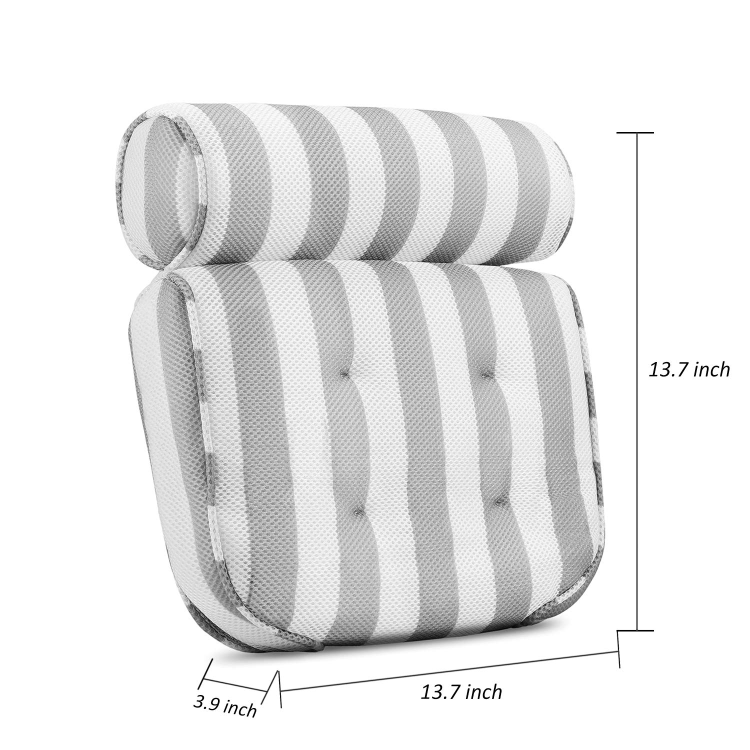 Bridawn Luxury Bath Spa Pillow with 4 Suction Cups, Non ...