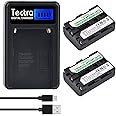 Tectra NP-FM50 NP FM50 Batteries (2Pack) + Smart LCD Display Charger for Sony NP-FM30 NP-FM51 NP-QM50 NP-QM51 NP-FM55H Batter