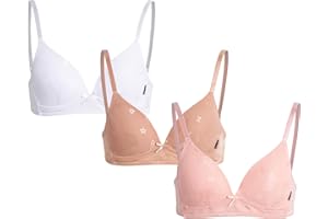 dELiA*s Girls' Training Bra - 3 Pack Adjustable Spaghetti Straps Seamless Bras - Wireless Bras for Girls (Sizes: 32A-36A)