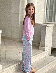 Arshiner Pajama Pants for Girls Long Sleep Plaid