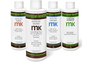 Moroccan Keratin Brazilian Keratin Hair Treatment blowout Straightening Product Professional Grade Natural Organic Looking Results at Home or Salon (4 Piece Set 120x4)