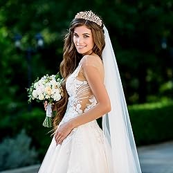 Rose Gold Crown for Women Crystal Princess Tiaras