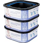Square Refills Disposal Bags Refill Compatible With For Diaper Gen.ie Compact, Select (Not Fit Classic Version Pails), Hold Up to 810 Newborn-Sized Diapers Per Refill (3 Pack)