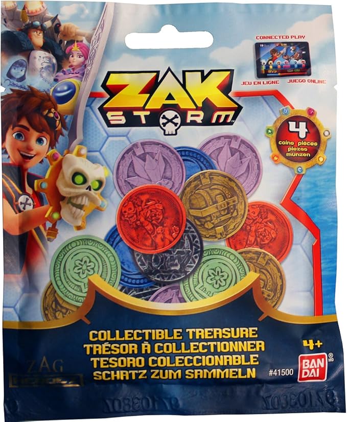 Bandai Zak Storm Pack 4 Monedas Amazon Es Juguetes Y Juegos