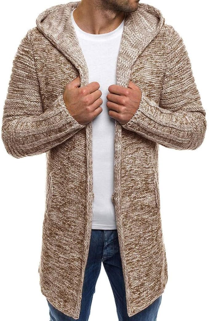 mens knitted hooded jacket