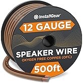 InstallGear 12 Gauge Speaker Wire - 500ft Brown 12 AWG - Deoxidized Copper - True Spec Soft Touch Cable for Outdoor Speakers