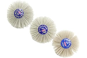 JIUDANI Woodwork Polish Grinder, Nylon Wheel Brush Abrasive, Grinding Head with 6mm Threaded Shank, Abrasive Nylon Wheel Brush, Sanding Mop, Abrasive Wheel (80/120/180# 3Pcs)