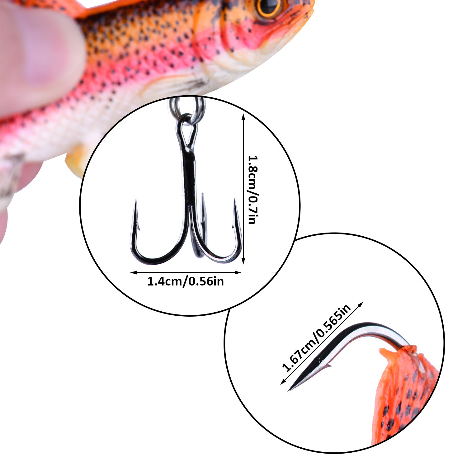 Goture Agiler Lead Jigs Soft Fishing Lures with Hook Sinking Swimbaits for Saltwater and Freshwater 5 Colors Available (Pack of 5)